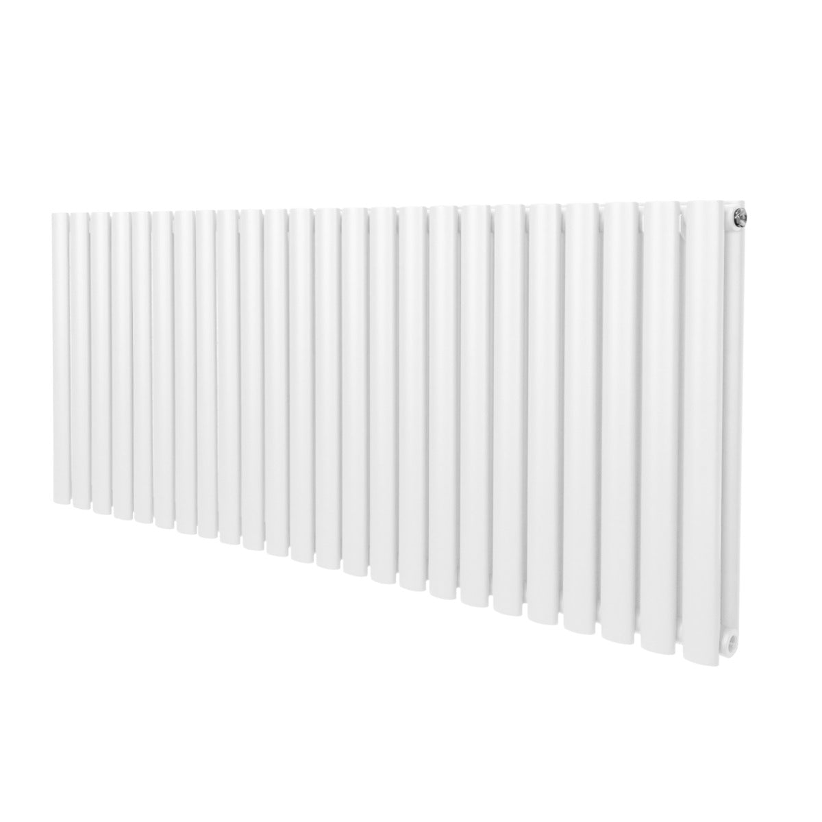 Radiateur à colonnes ovales blanc, 2 panneaux, 600 x 1440 mm, surface lisse et brillante, design moderne et épuré, idéal pour le chauffage intérieur