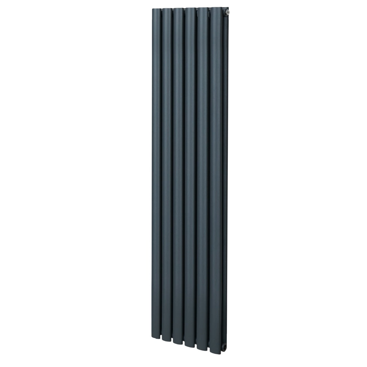 Radiateur à colonnes ovales gris anthracite, 2 panneaux, design moderne et élégant, dimensions 1600 x 360 mm, surface lisse et épurée