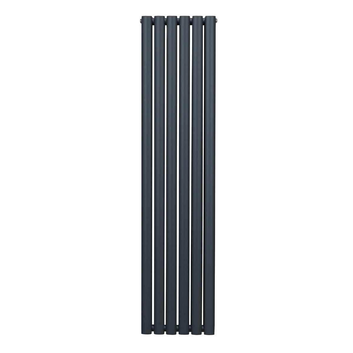 Radiateur à colonnes ovales gris anthracite, deux panneaux, design moderne et épuré, dimensions 1600 x 360 mm, finition lisse