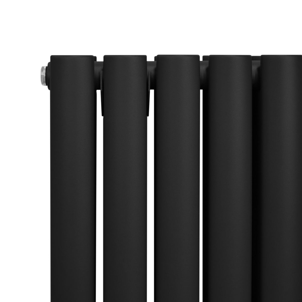 Radiateur à colonnes ovales noir, 2 panneaux, finition mate, dimensions 1600 x 480 mm, design moderne et élégant pour un intérieur contemporain