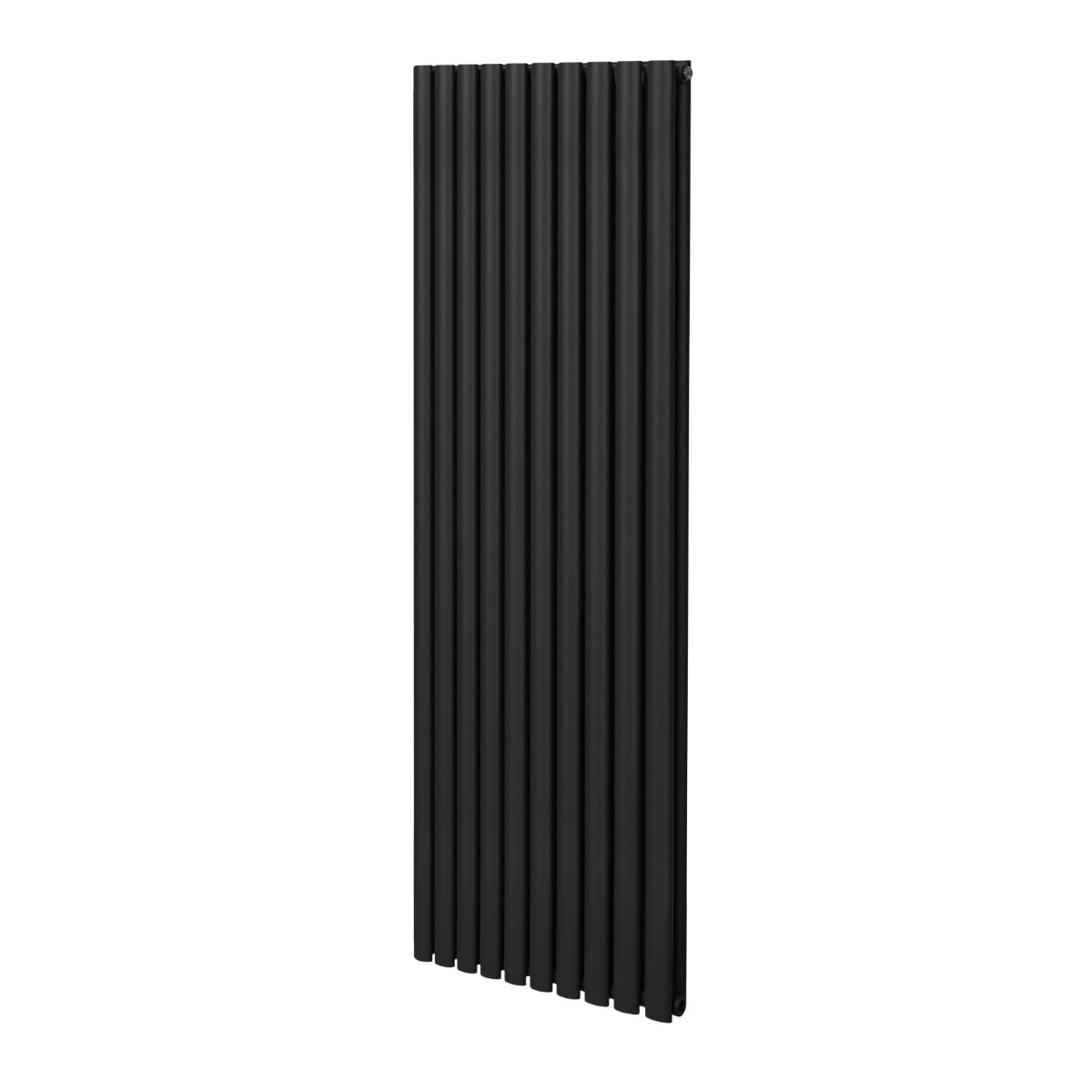 Radiateur à colonnes ovales noir, 2 panneaux, dimensions 1800 x 600 mm, surface lisse et finition élégante pour un intérieur moderne