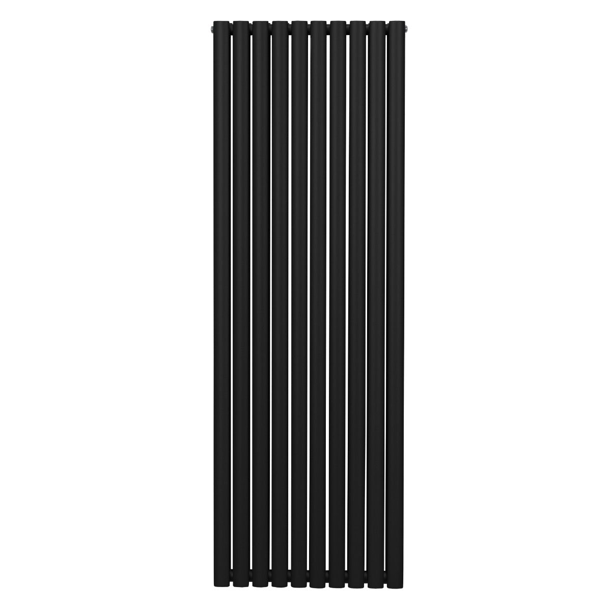 Radiateur à colonnes ovales noir, 2 panneaux, dimensions 1800 x 600 mm, design moderne et élégant, surface lisse et mate