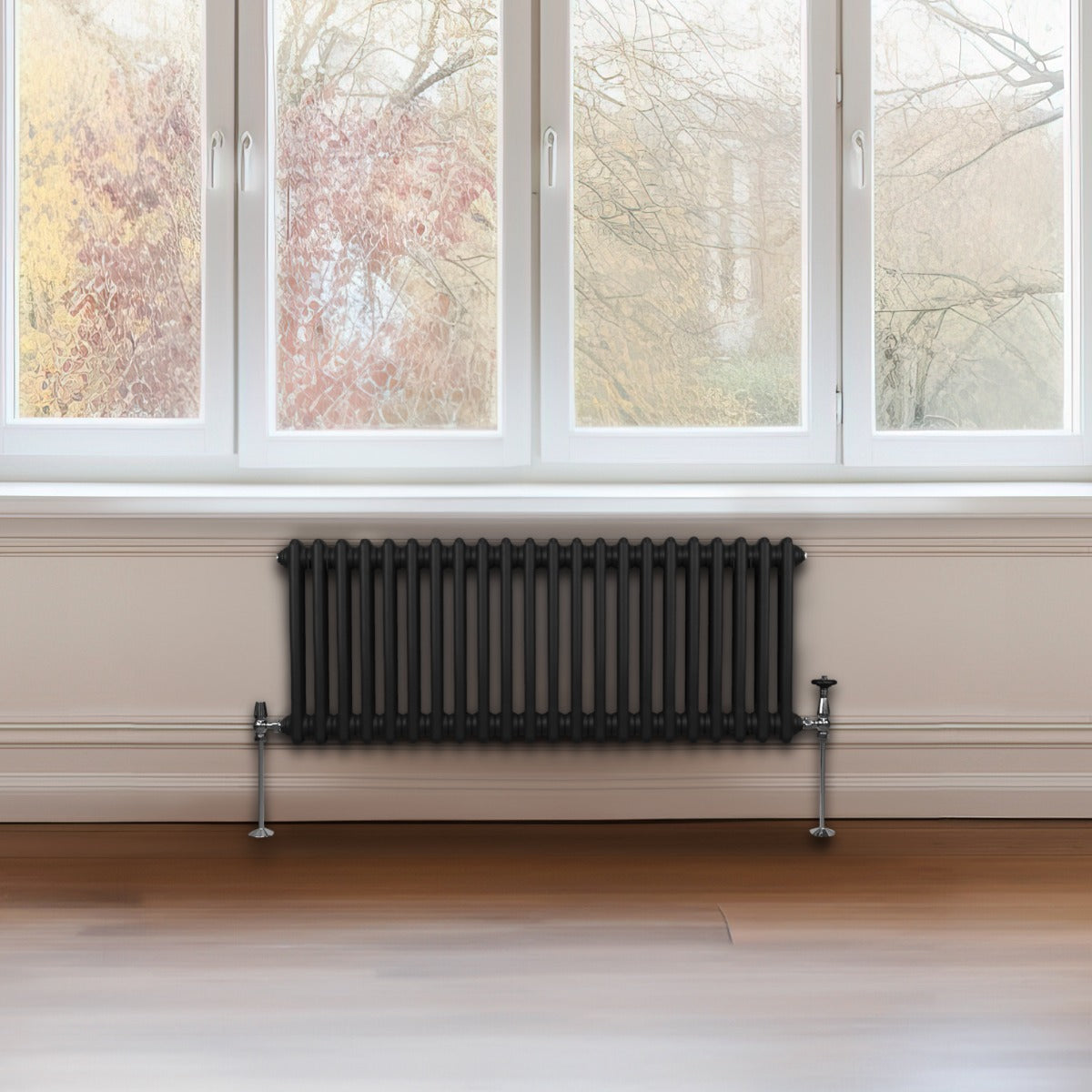 Radiateur Traditionnel à 2 Colonnes – 300 x 1012 mm – Noir