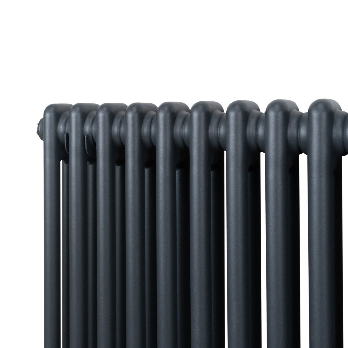 Radiateur traditionnel à 2 colonnes en gris anthracite, finition lisse, design élégant et moderne, idéal pour le chauffage intérieur
