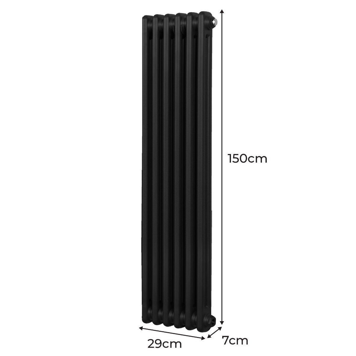 Radiateur Traditionnel à 2 Colonnes – 1500 x 292 mm – Noir