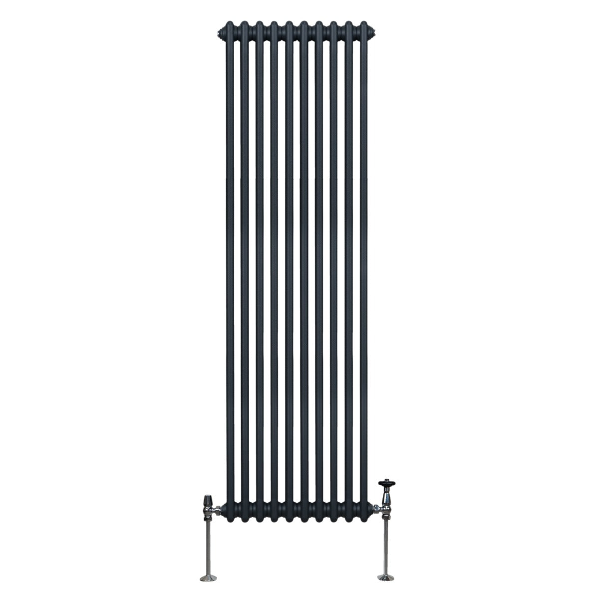 Radiateur traditionnel à 2 colonnes, 1800 x 472 mm, finition gris anthracite, design élégant et lignes verticales modernes