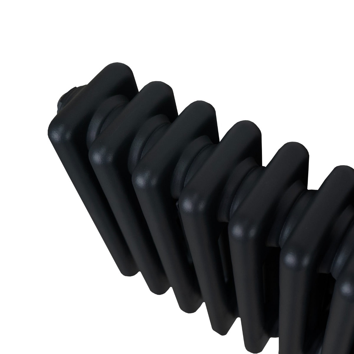 Radiateur traditionnel noir à 3 colonnes, finition lisse, design élégant, dimensions 600 x 832 mm, idéal pour un chauffage efficace