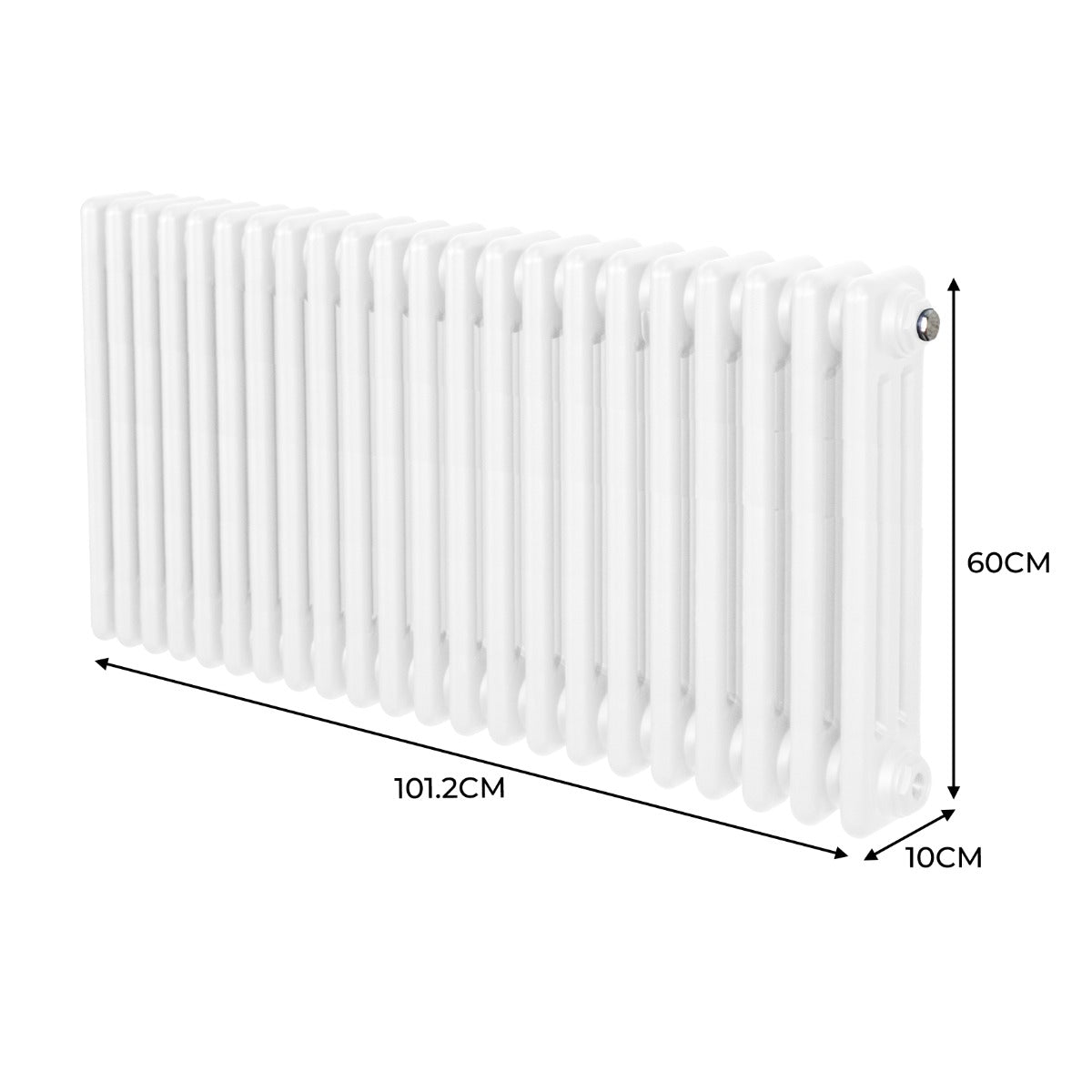 Radiateur Traditionnel à 3 Colonnes – 600 x 1012 mm – Blanc