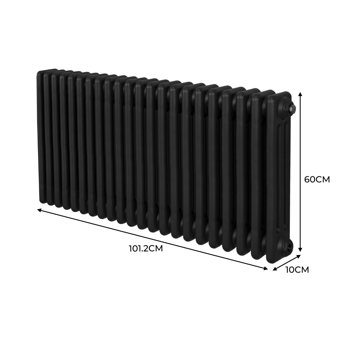 Radiateur Traditionnel à 3 Colonnes – 600 x 1012 mm – Noir