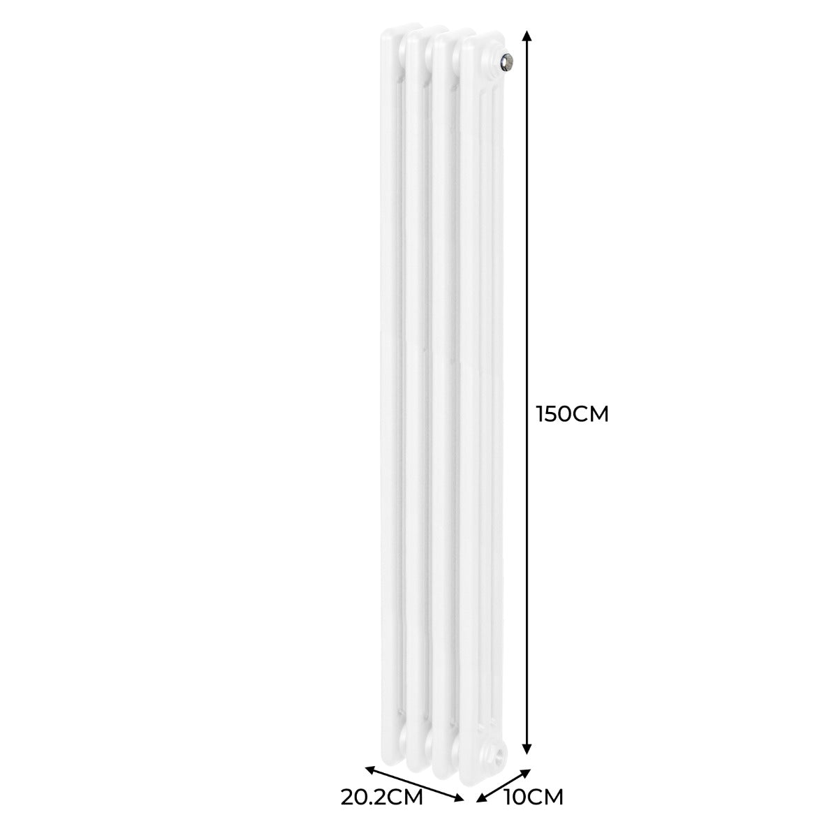 Radiateur Traditionnel à 3 Colonnes – 1500 x 202 mm – Blanc
