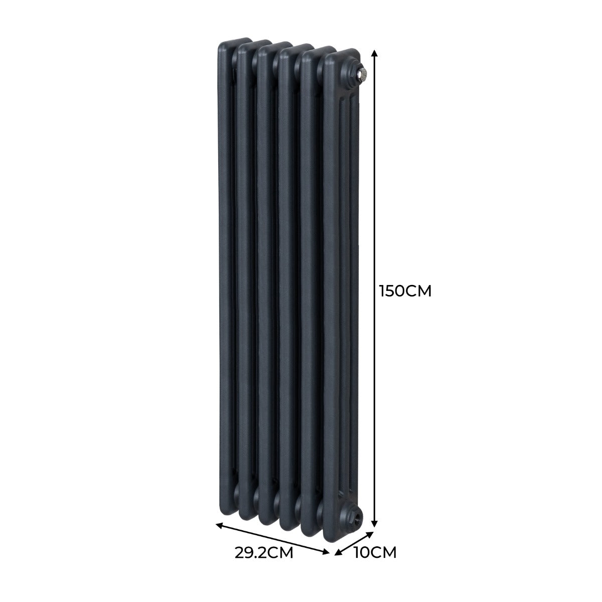 Radiateur Traditionnel à 3 Colonnes – 1500 x 292 mm – Gris Anthracite