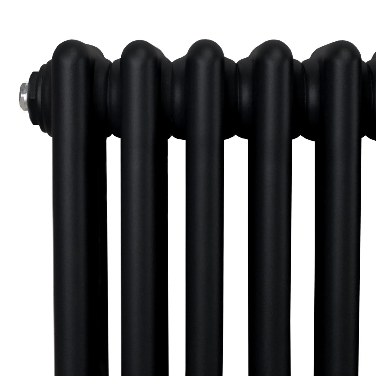 Radiateur traditionnel noir à 3 colonnes, finition lisse, design élégant, dimensions 1500 x 292 mm, idéal pour un intérieur moderne