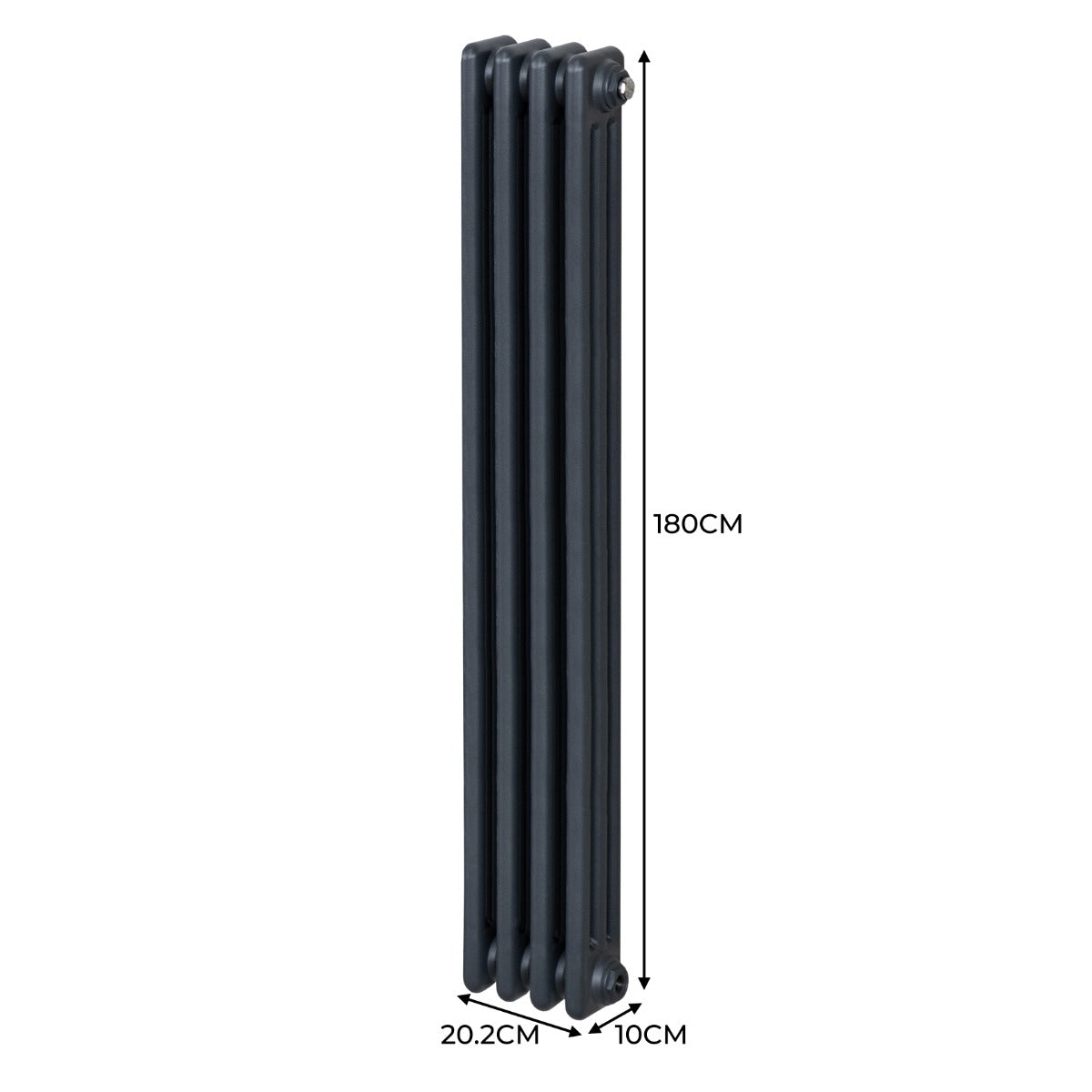 Radiateur Traditionnel à 3 Colonnes – 1800 x 202 mm – Gris Anthracite