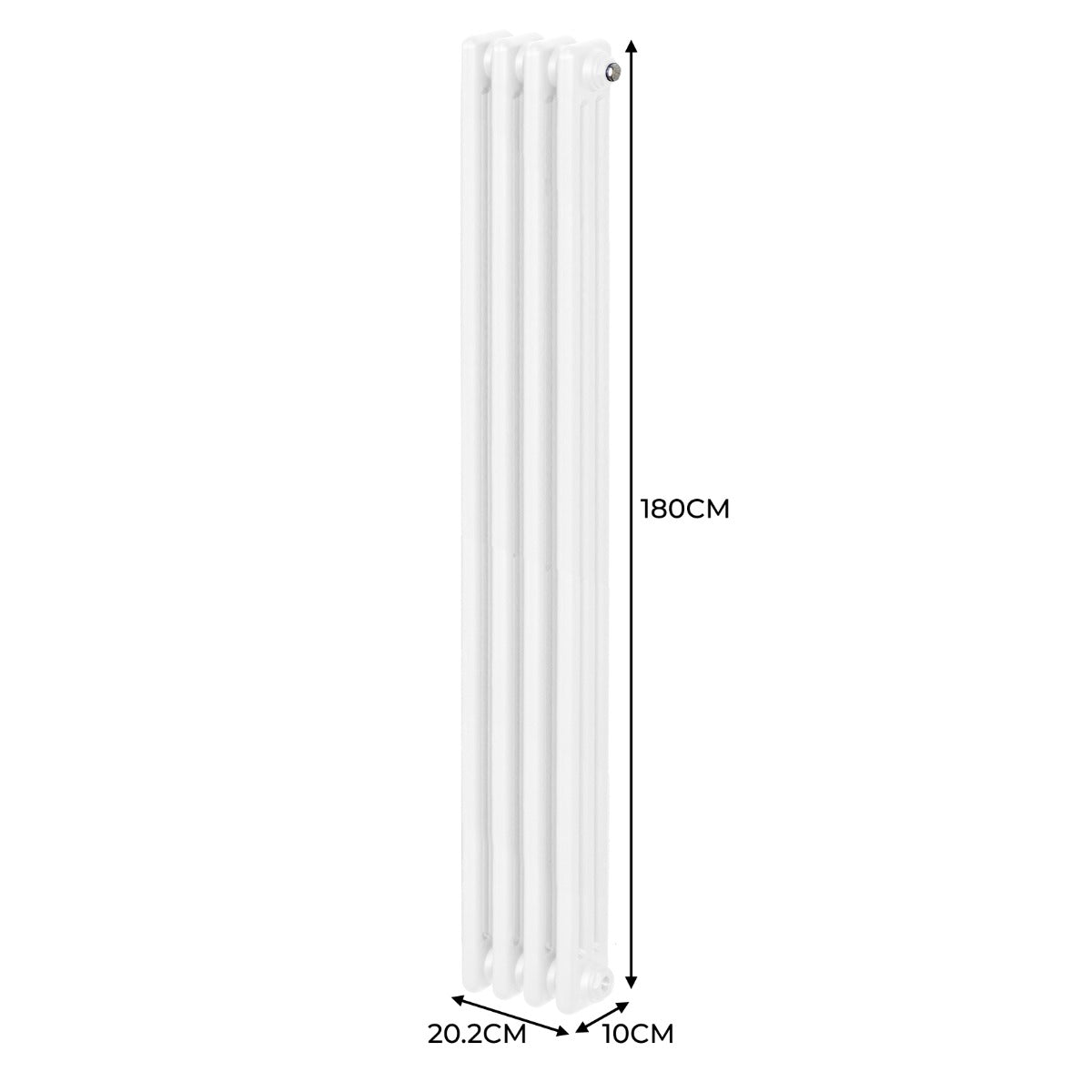 Radiateur Traditionnel à 3 Colonnes – 1800 x 202 mm – Blanc