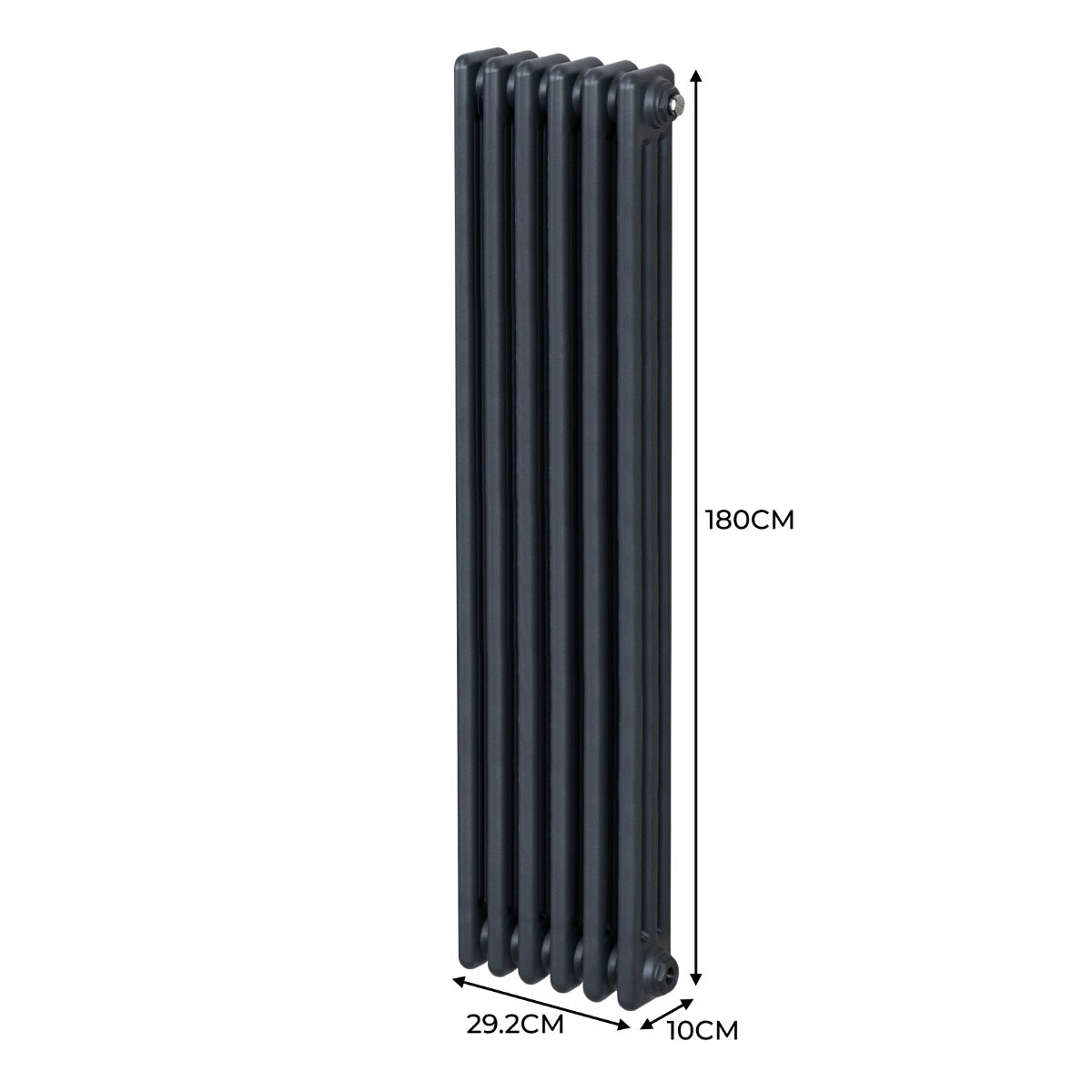 Radiateur Traditionnel à 3 Colonnes – 1800 x 292 mm – Gris Anthracite