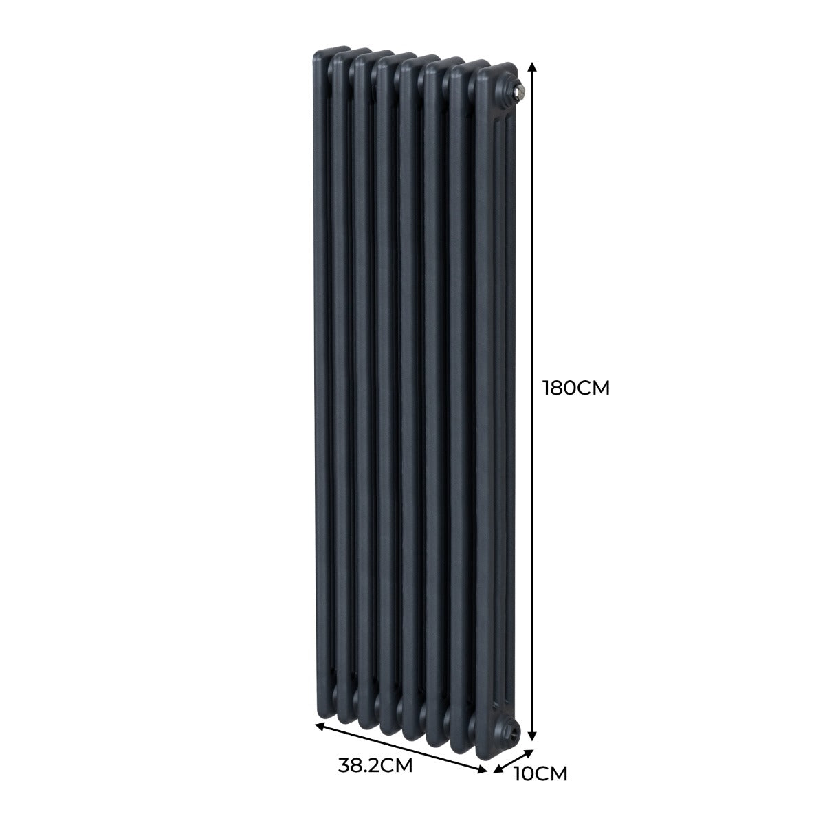 Radiateur Traditionnel à 3 Colonnes – 1800 x 382 mm – Gris Anthracite