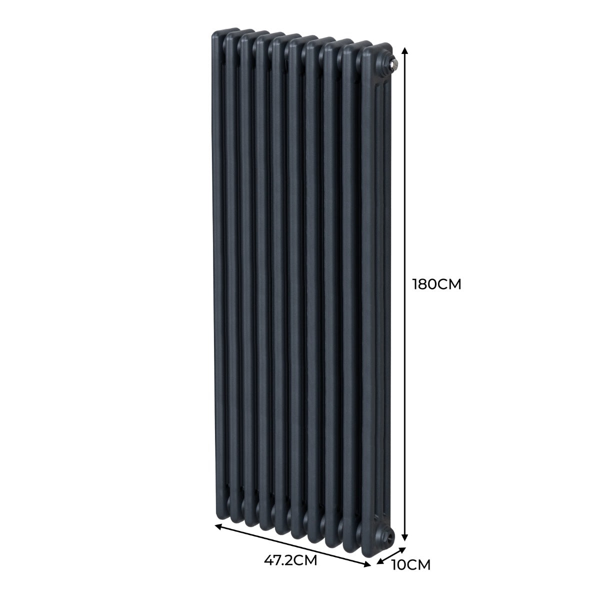Radiateur Traditionnel à 3 Colonnes – 1800 x 472 mm – Gris Anthracite