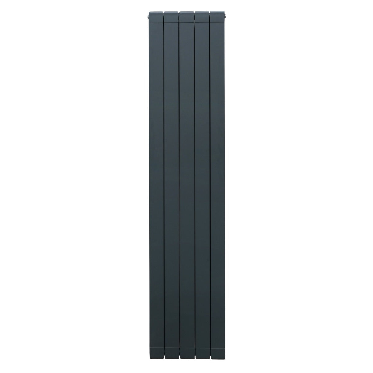 Radiateur en aluminium vertical, 1800 x 395 mm, finition lisse et moderne, couleur gris foncé, design épuré et élégant