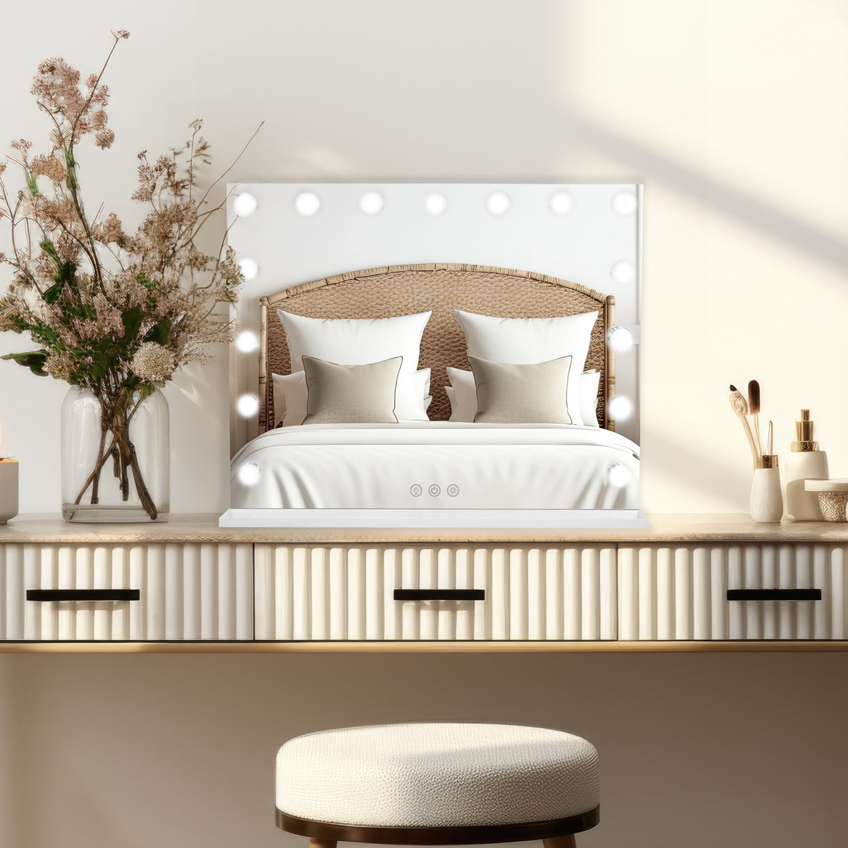 Miroir LED Bluetooth - 58 x 46cm