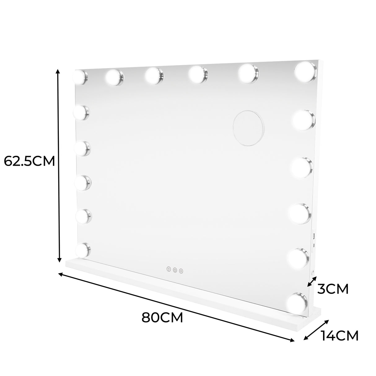Miroir LED Bluetooth - 80 x 60 cm