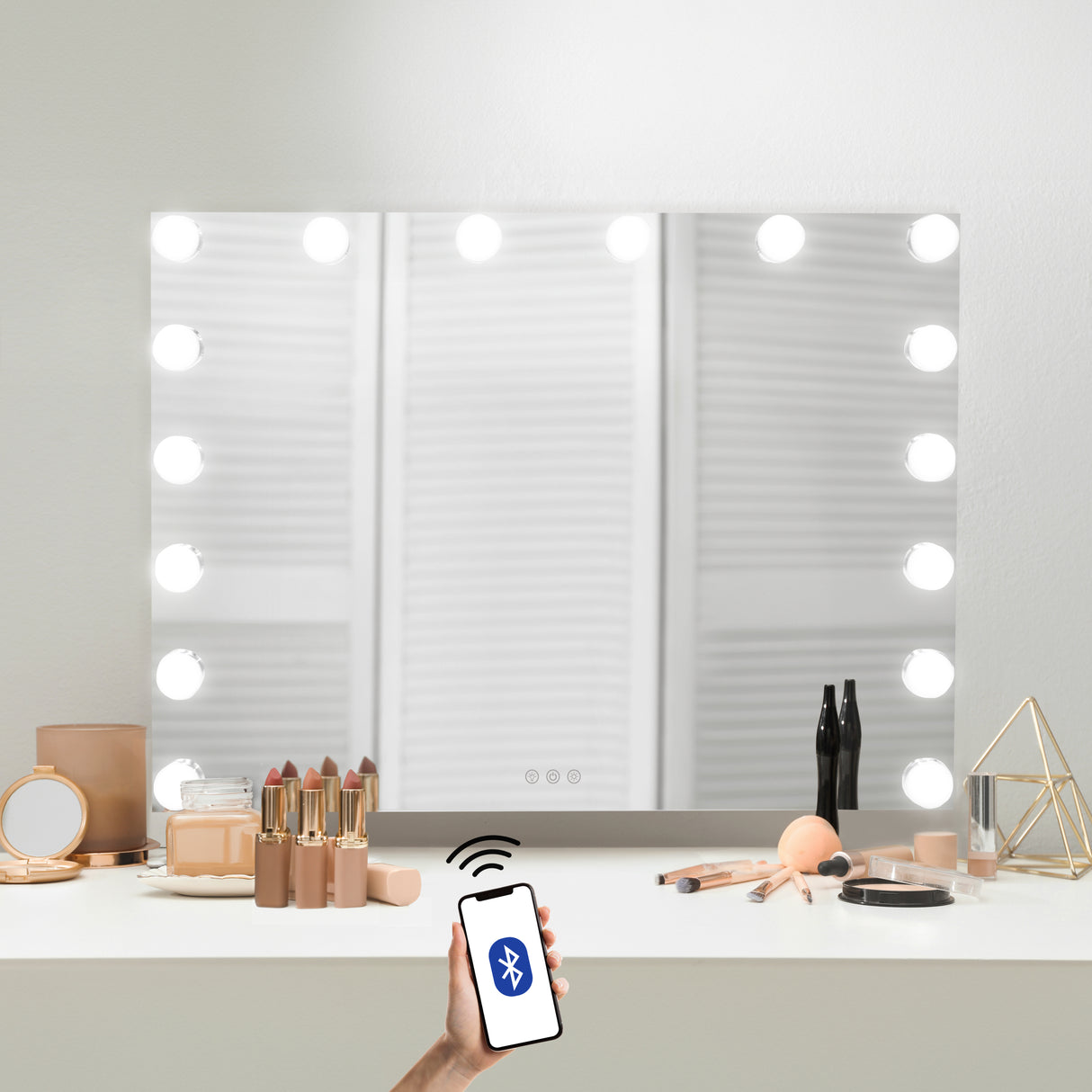 Miroir LED Bluetooth - 80 x 60 cm