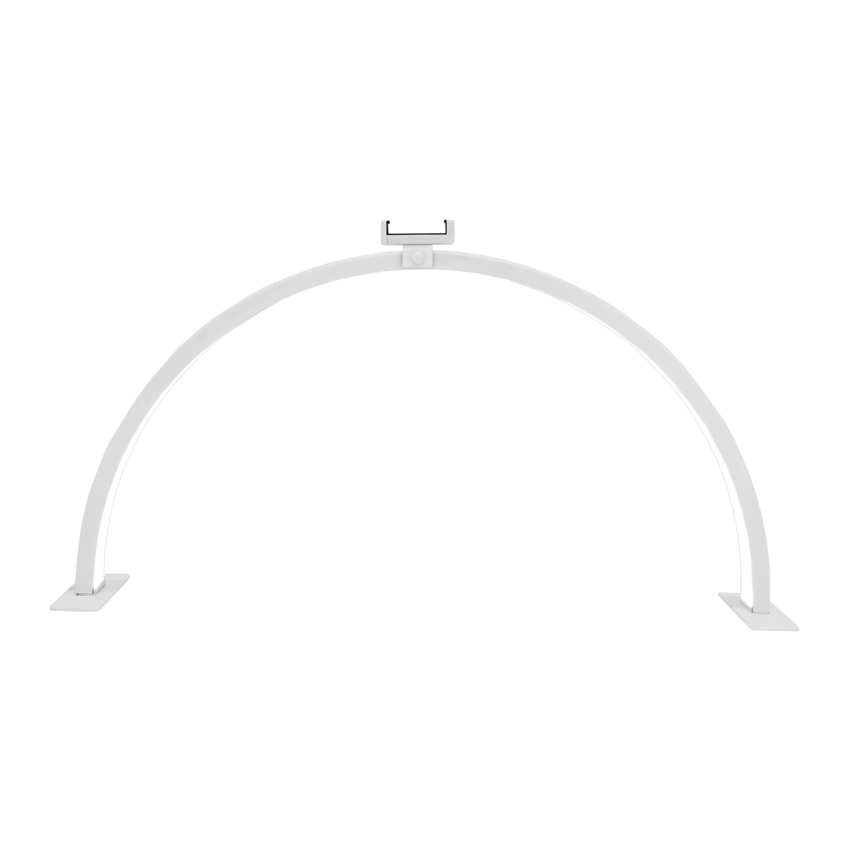 Lampe de manucure LED demi-lune blanche avec une structure élégante, courbée et des bases solides pour un éclairage optimal
