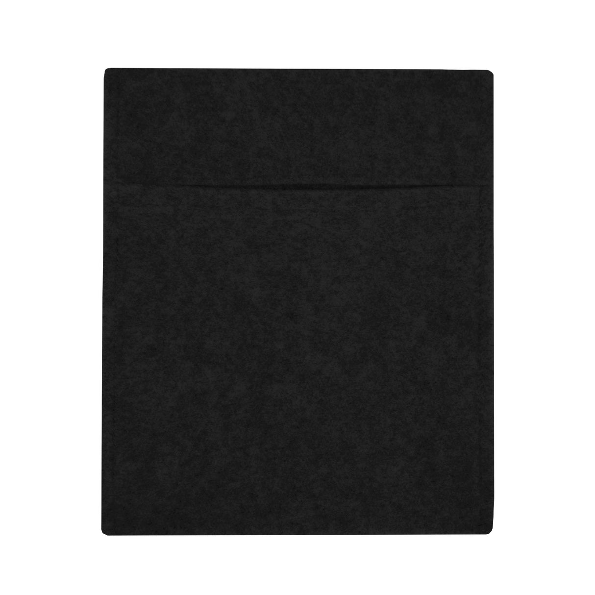 Poche de rangement noire en feutre, texture douce et légèrement texturée, idéale pour organiser divers objets à la maison