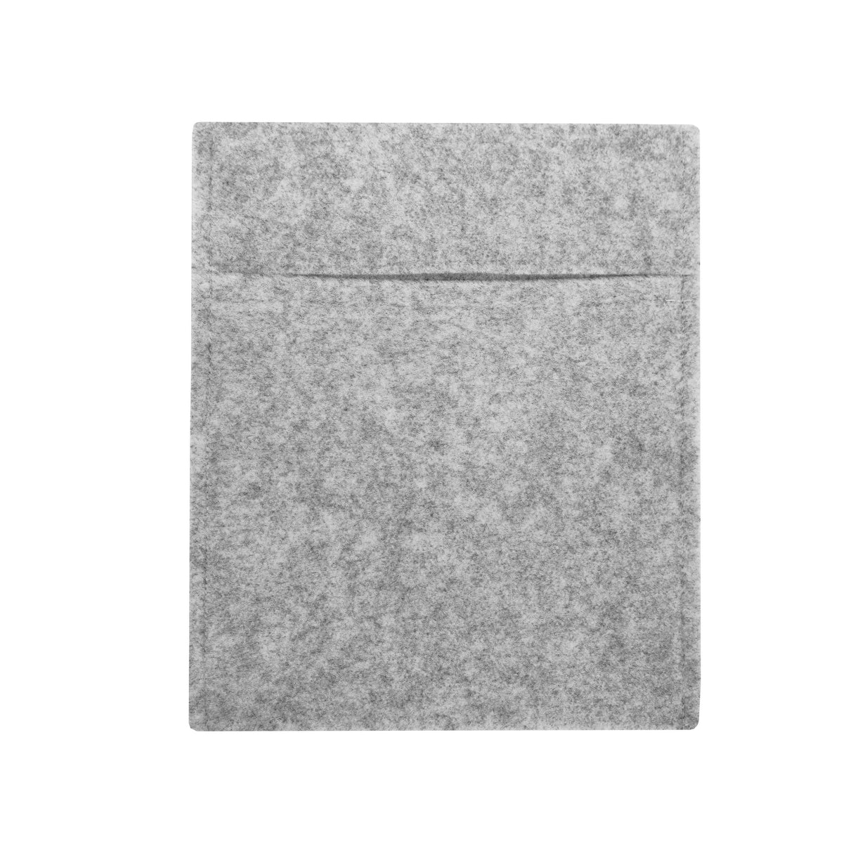 Poche de rangement en feutre gris argenté, texture douce et uniforme, idéale pour organiser divers objets avec élégance