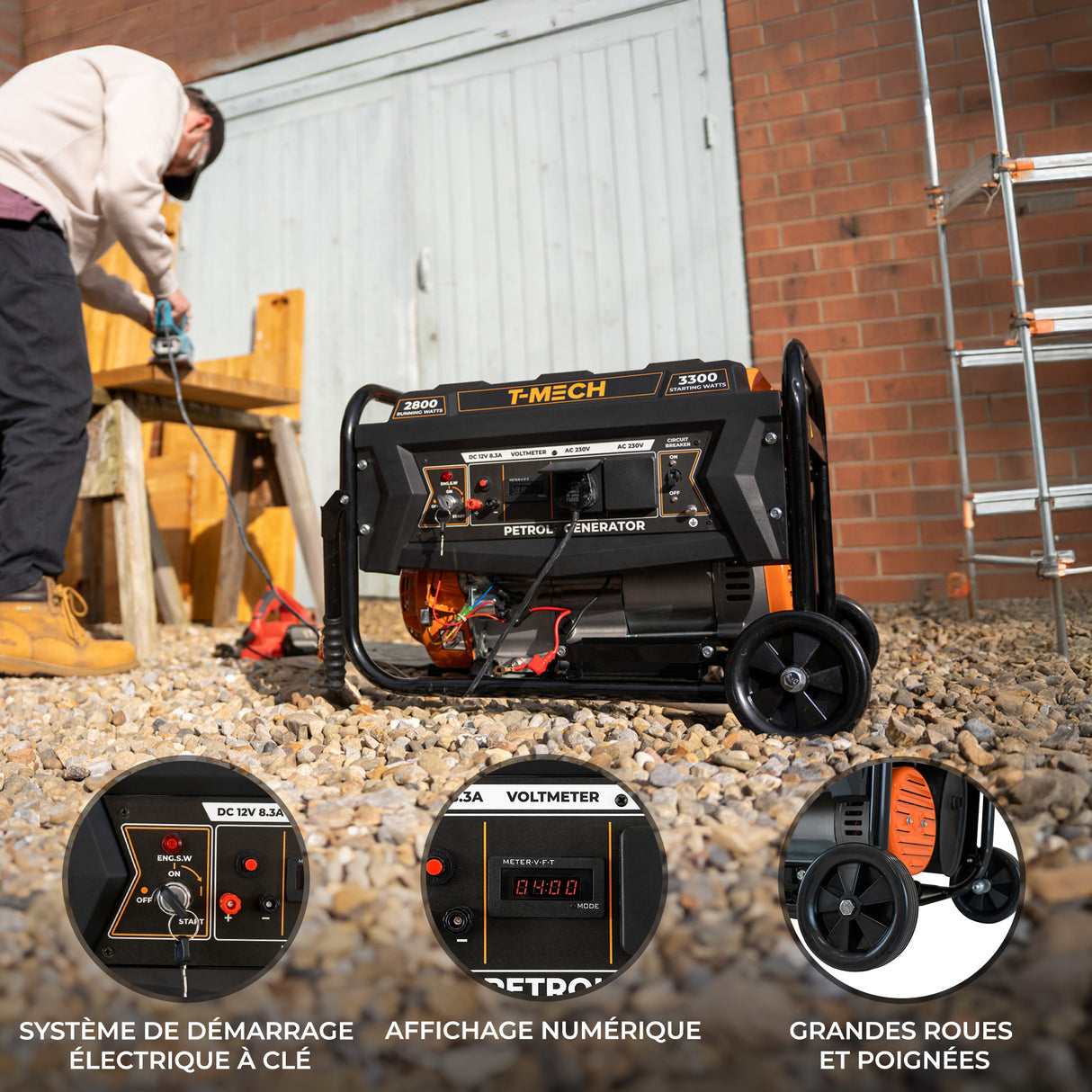 T-Mech Générateur à Essence 7 CV 3 300 W