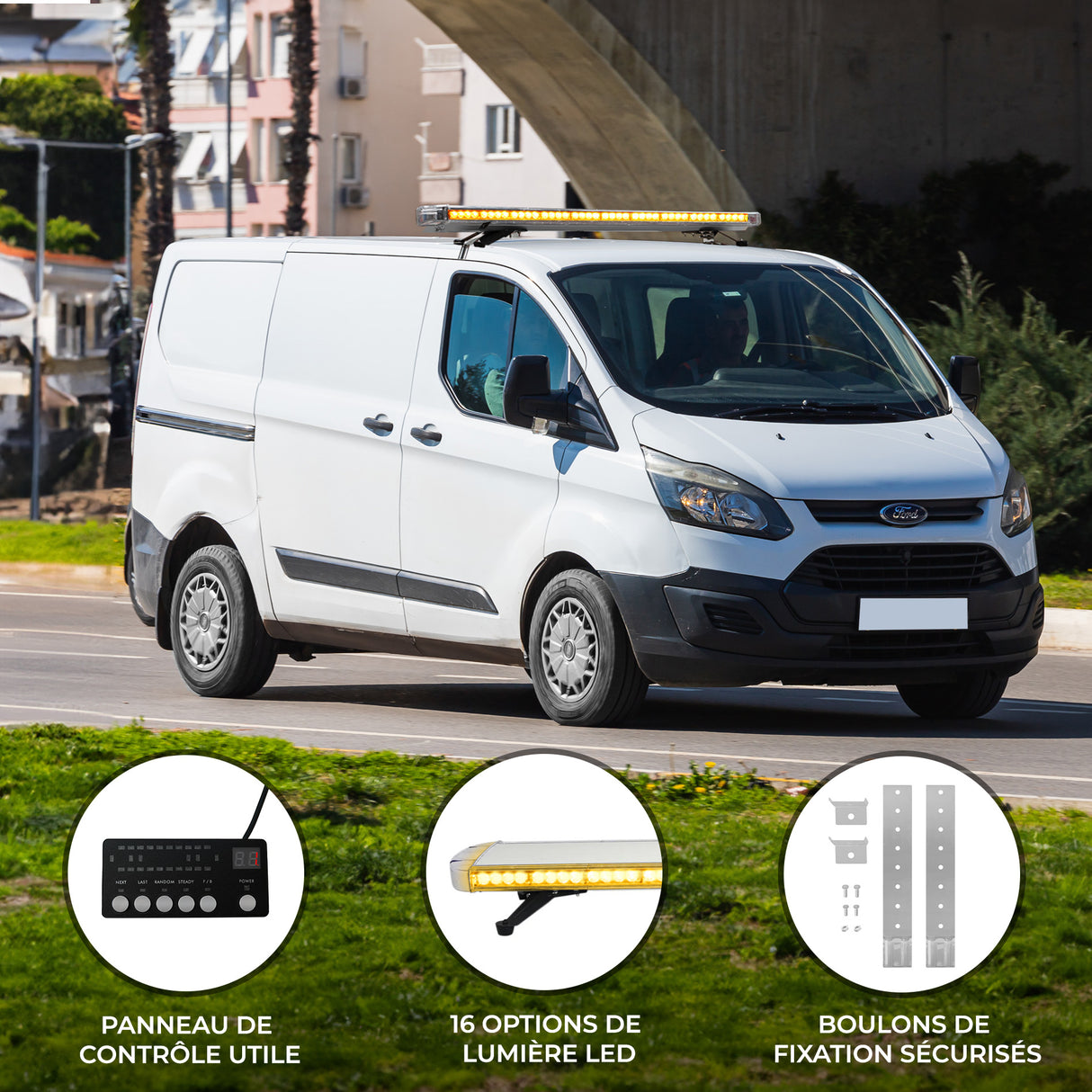 Lampe Stroboscopique Orange 1200 mm & Panneau de Configuration