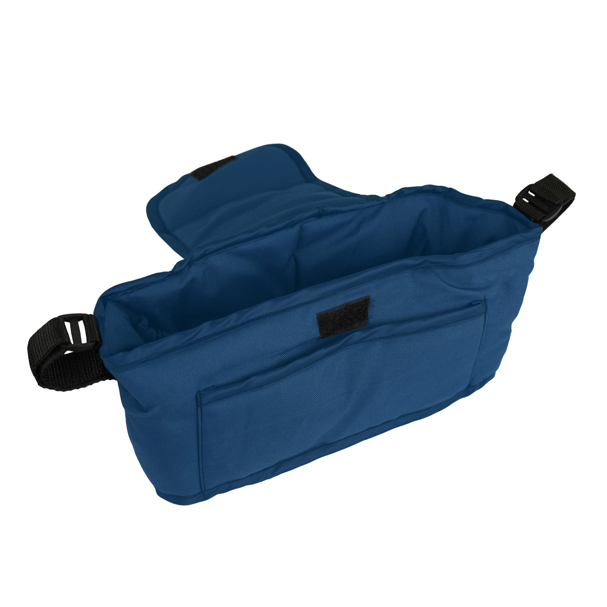 Sac caddy pour poussette d'animal en bleu marine, en tissu résistant, avec une grande capacité et des poignées ajustables pour un transport facile