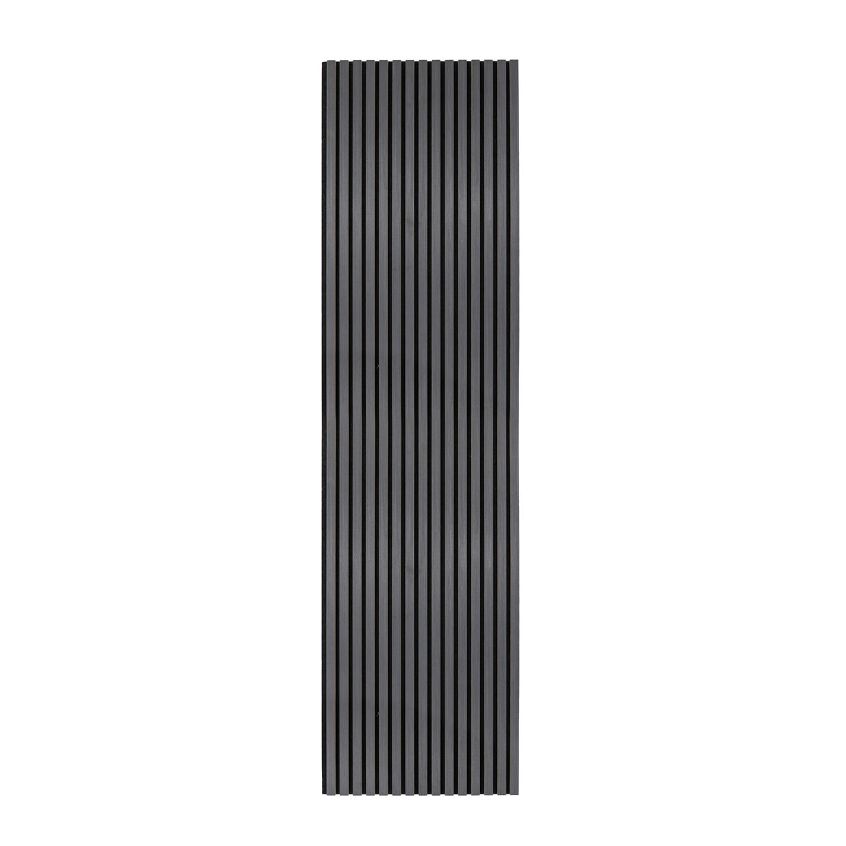 Panneau acoustique mural en gris anthracite, avec des rainures verticales créant une texture moderne et élégante pour l'isolation sonore