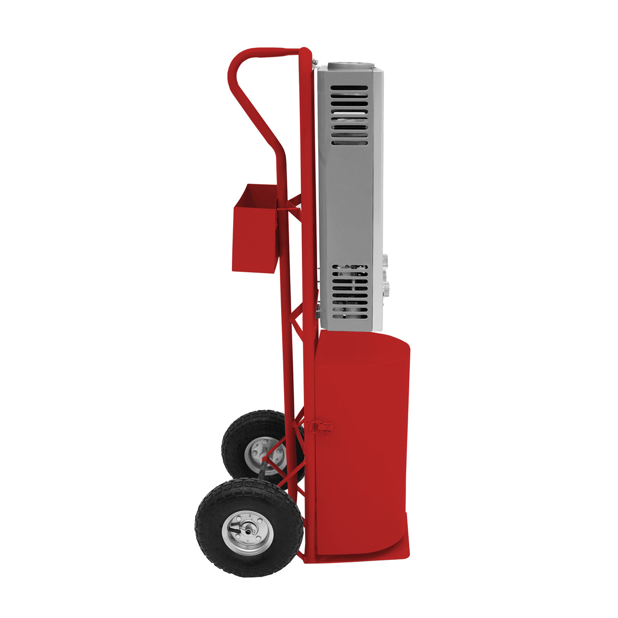 Douche de cheval portable Deluxe en rouge, avec châssis en métal, roues robustes et réservoir intégré pour un usage pratique et efficace