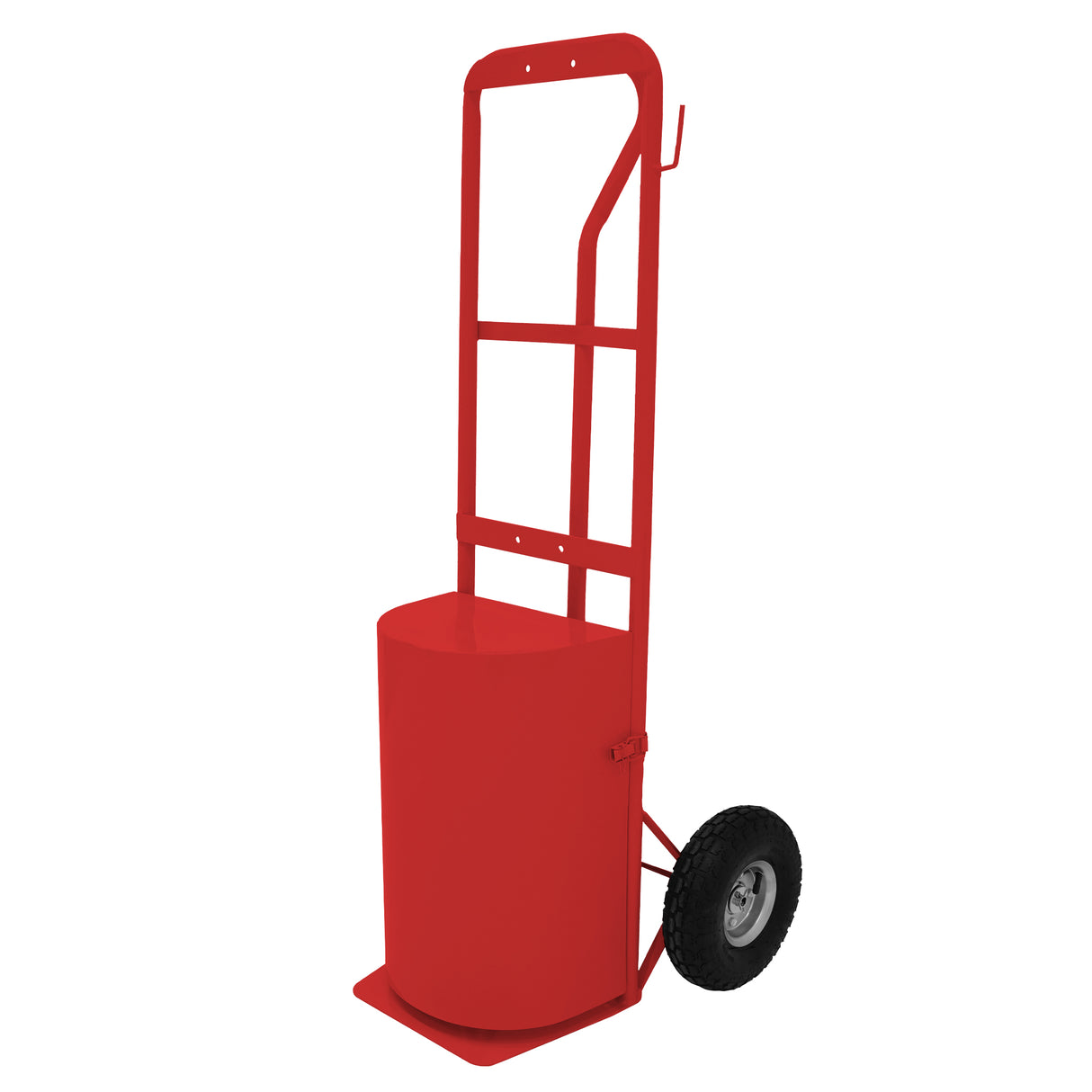 Douche de cheval portable deluxe rouge avec un châssis en métal, roulettes robustes et réservoir cylindrique pour un transport facile