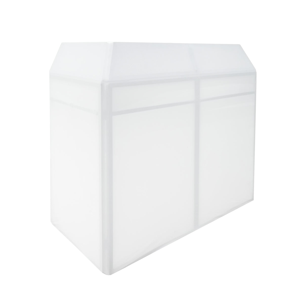 Stand DJ Premium en acrylique blanc, design moderne avec bords arrondis, idéal pour les événements et les performances musicales