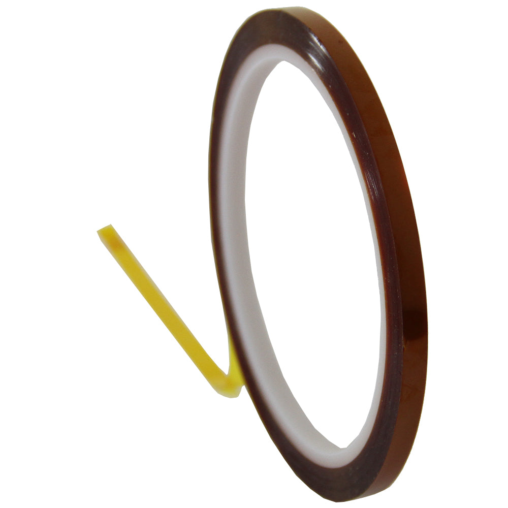Ruban thermorésistant marron avec une finition lisse, idéal pour la sublimation, enroulé sur un support jaune pour un usage pratique