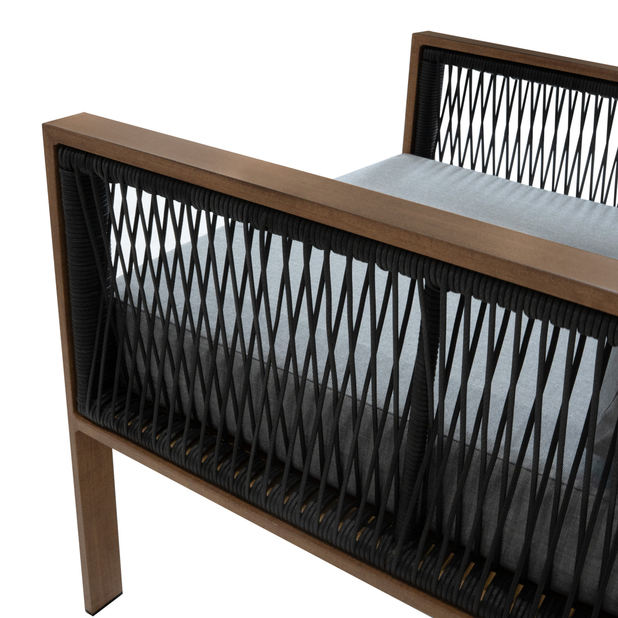 Ensemble de Salon de Jardin 4 Pièces en Aluminium - Effet Bois