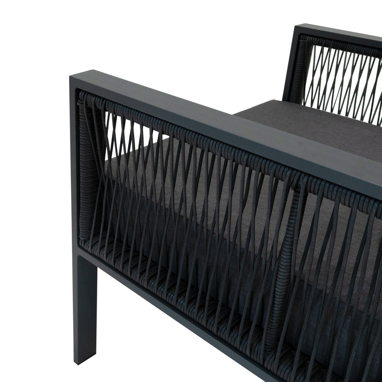 Ensemble de Salon de Jardin 4 Pièces en Aluminium - Gris Anthracite