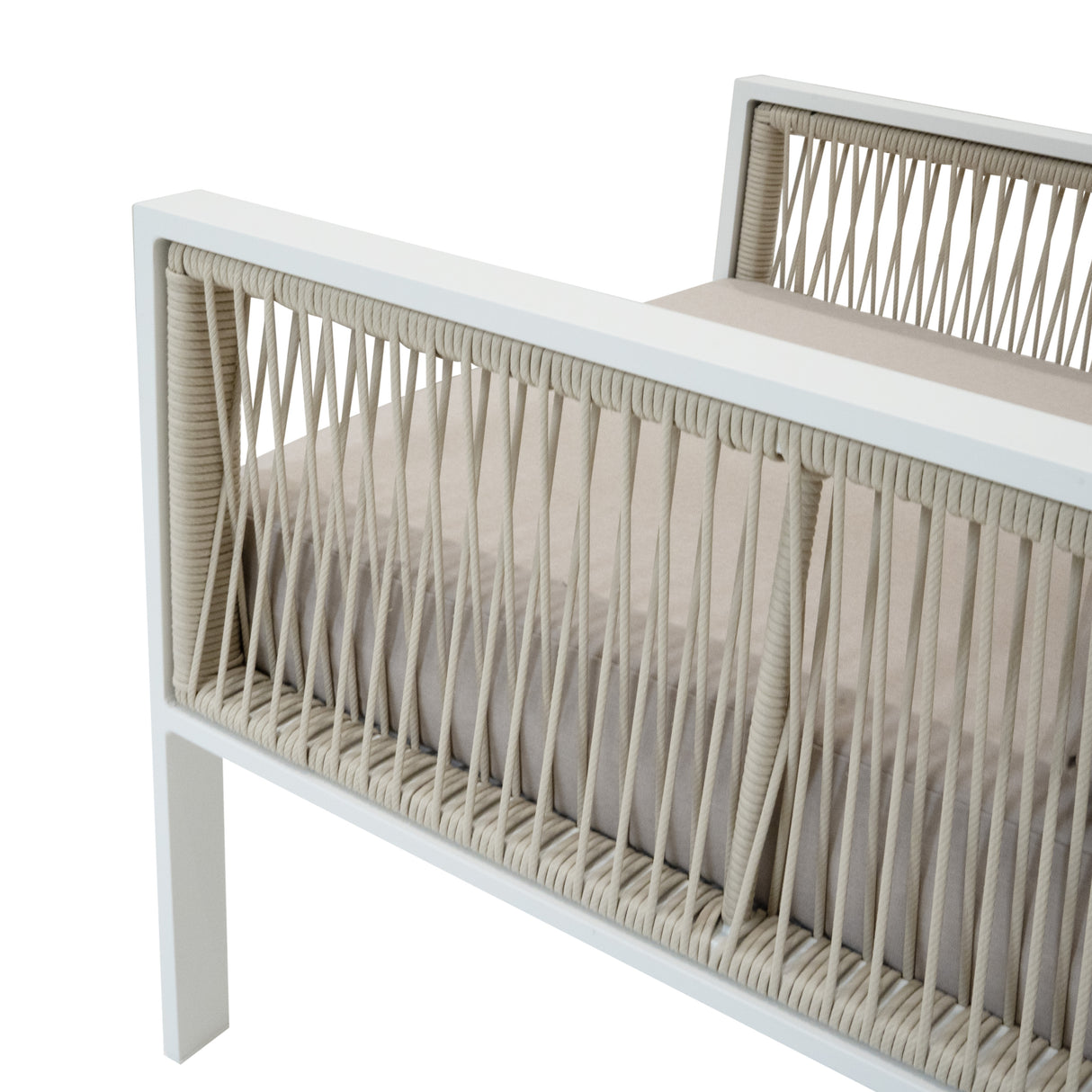 Ensemble de Salon de Jardin 4 Pièces en Aluminium - Blanc