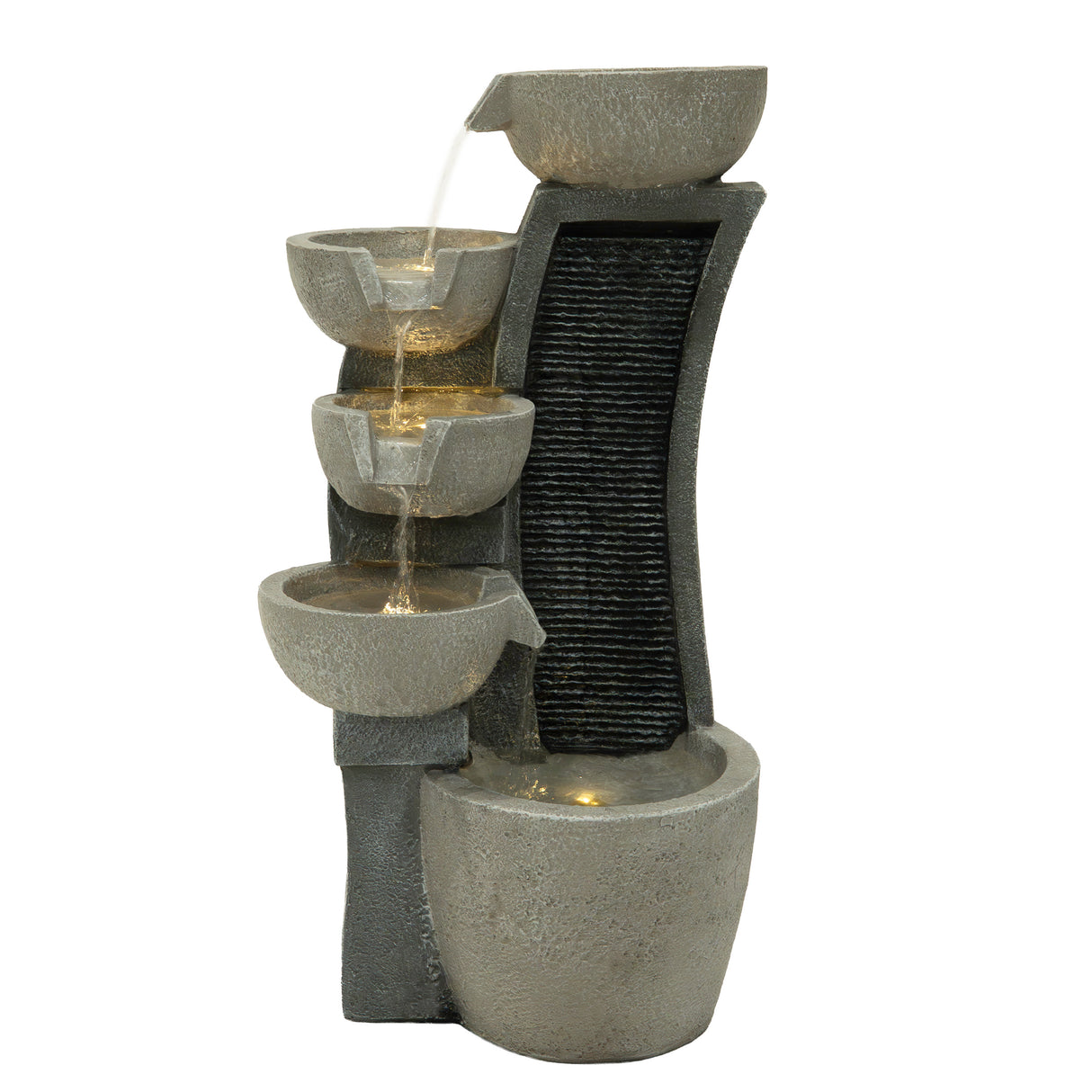 Fontaine de Jardin « Sleek Streams » Avec Éclairage LED