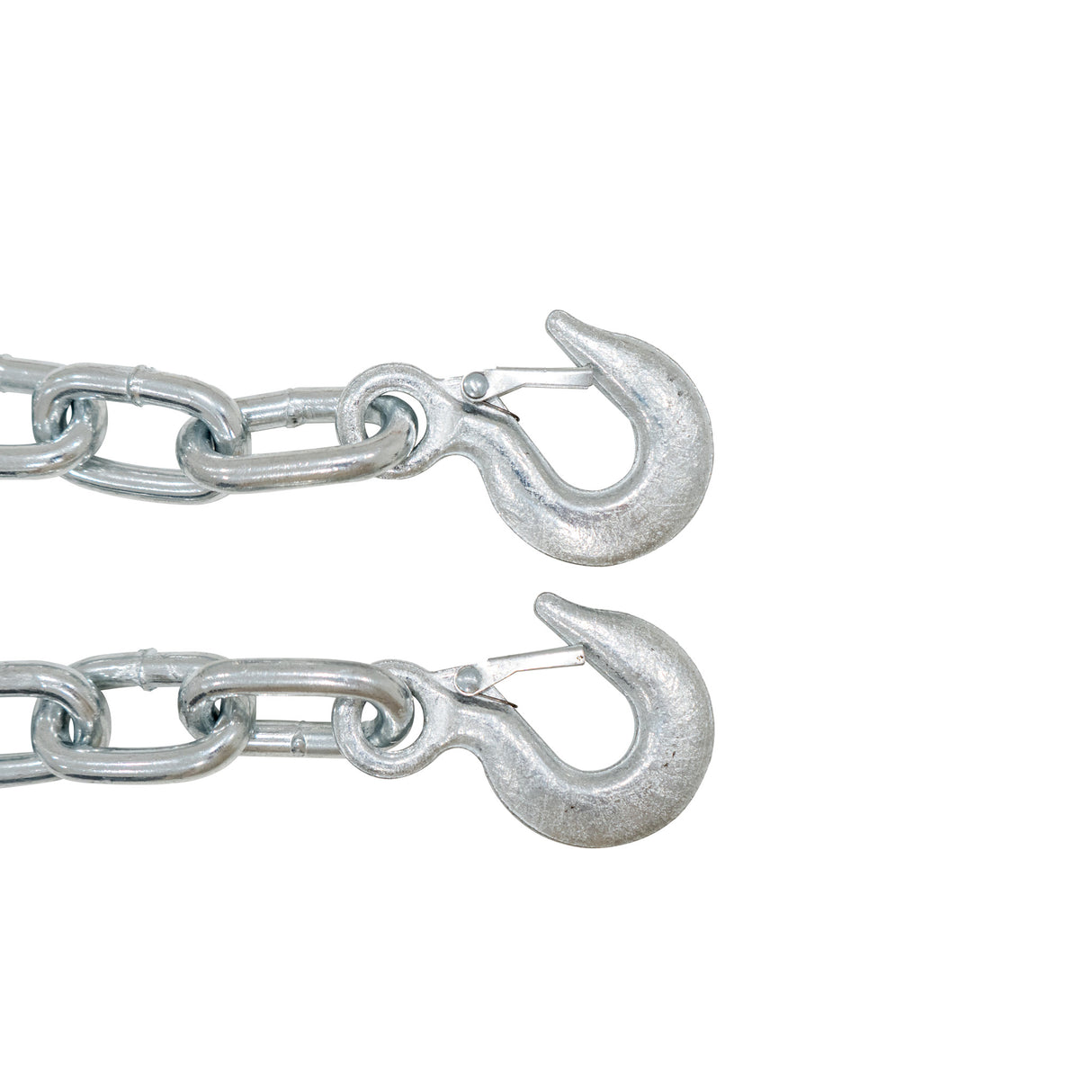 Chaîne en métal argenté avec deux crochets robustes, idéale pour la grue de moteur 1T et l'équilibreur de charge, offrant durabilité et sécurité