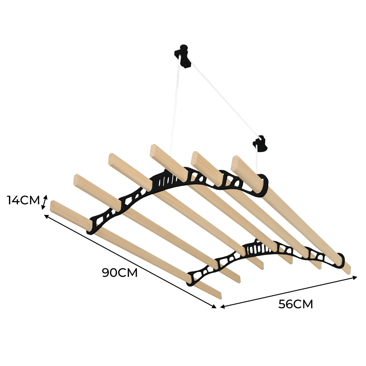 Étendoir à Linge Suspendu de 0,9 m - Noir