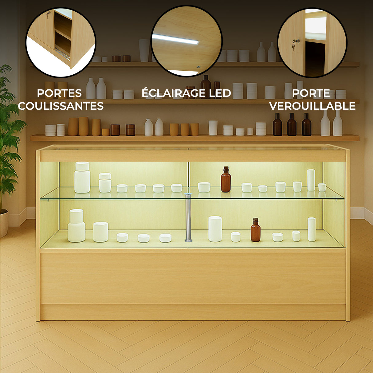 Comptoir de Vente à LED - Érable C1500