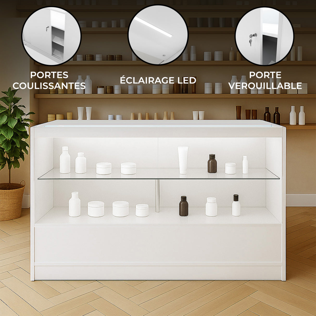 Comptoir de Vente à LED - Blanc C1500