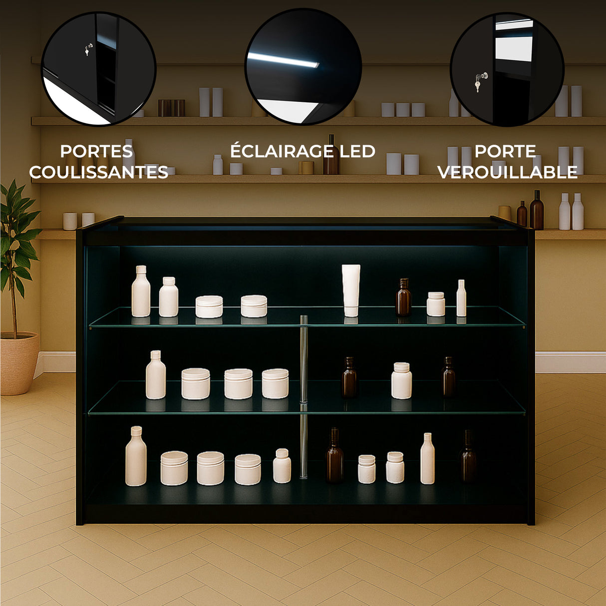 Comptoir de Vente à LED - Noir K1500