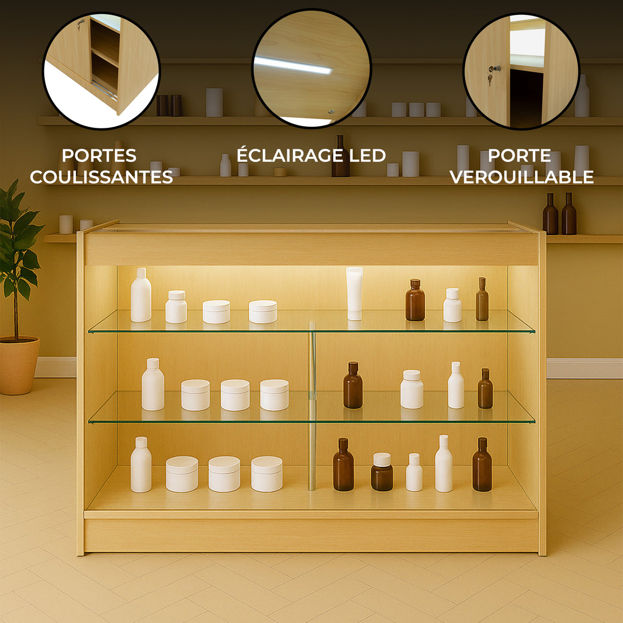 Comptoir de Vente à LED - Érable K1500