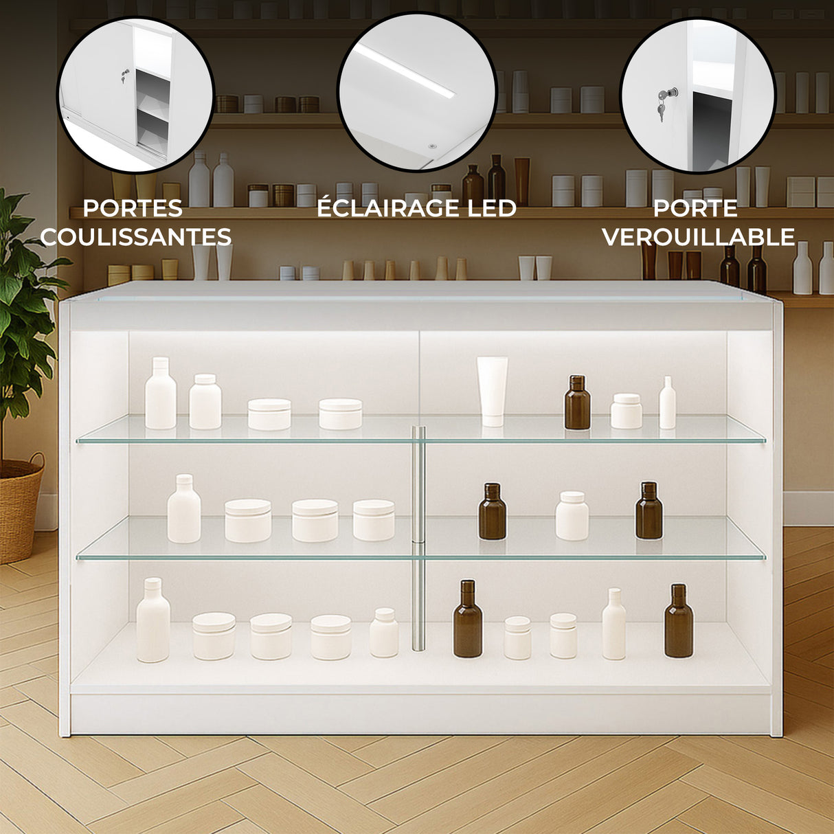 Comptoir de Vente à LED - Blanc K1500