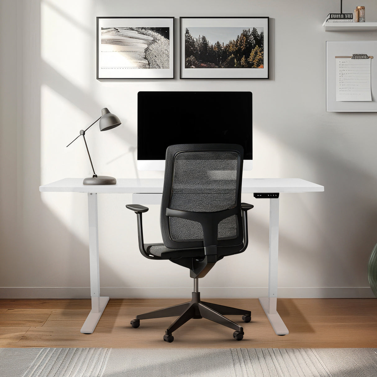 Bureau Assis-Debout Électrique Avec Tiroir (140 x 60 cm)