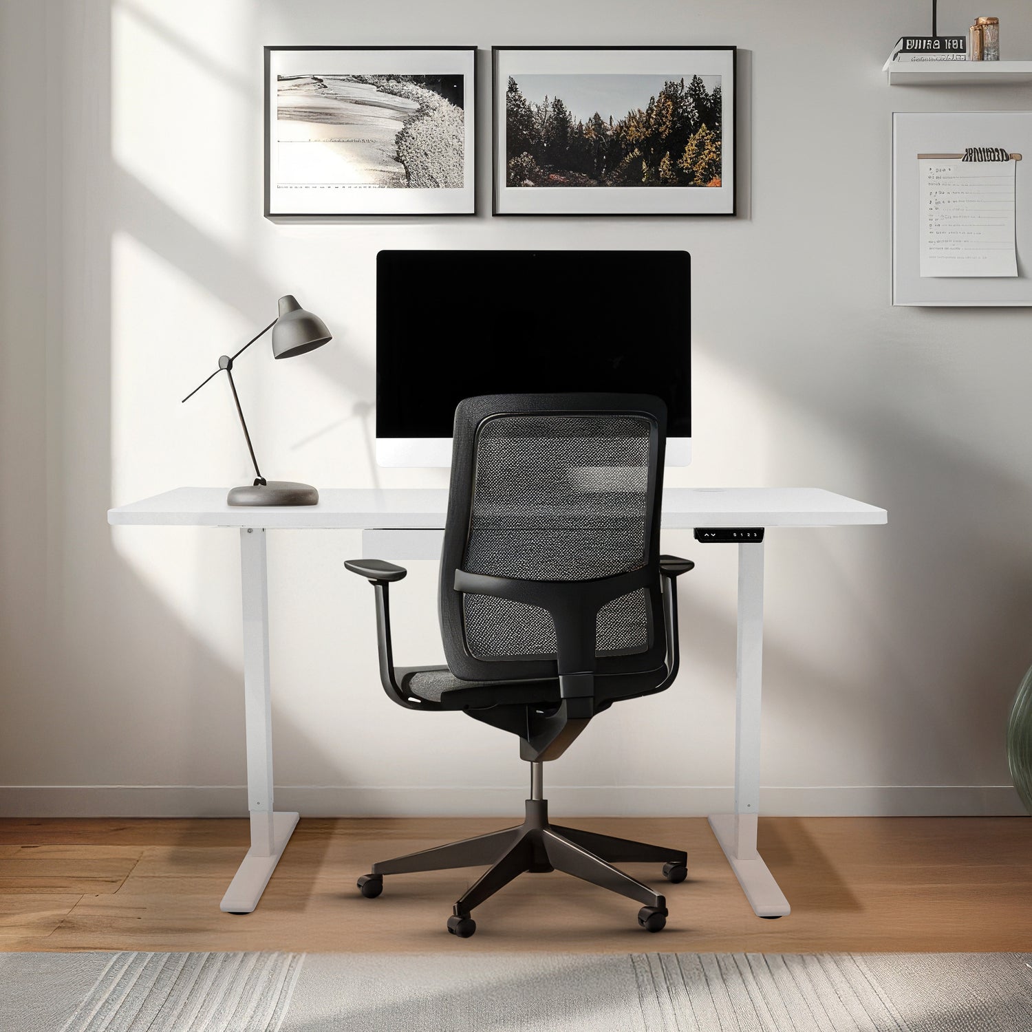 Bureau Assis-Debout Électrique Avec Tiroir (140 x 60 cm)