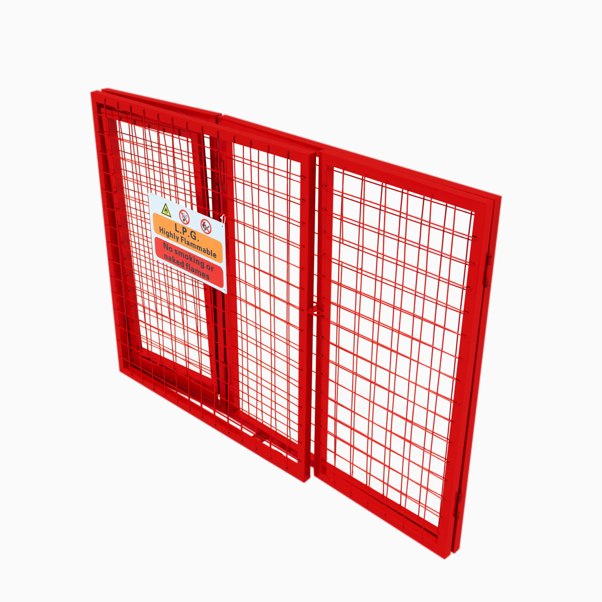 Cage métallique rouge pour bouteilles de gaz, dimensions 90 x 80 x 43 cm, avec grille en métal et porte sécurisée, idéal pour le stockage